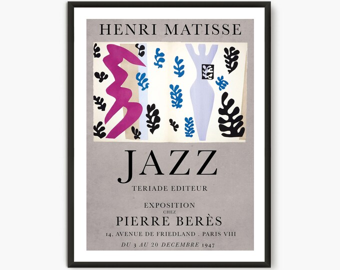 Matisse exhibition poster, Matisse cut out poster, Henri matisse lithograph, henri matisse art poster