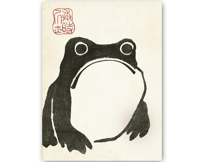 Japanese wall art Matsumoto Hoji frog, japanese decor japanese gifts, japanese art japanese frog print woodblock living room prints