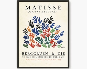 Matisse exhibition poster, Matisse cut out poster, Henri matisse lithograph, henri matisse art poster