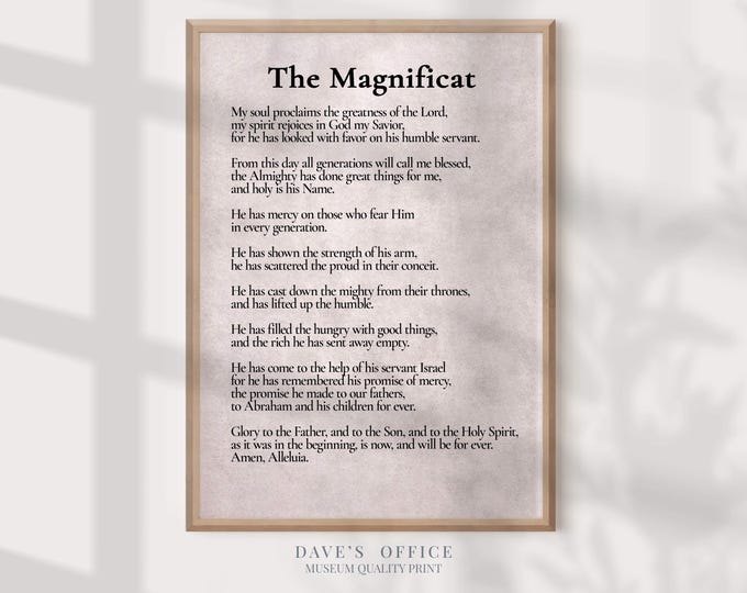 The Magnificat Print, Song of Mary, Home Decor