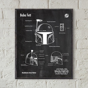 Boba Fett Helmet Patent Print,Star Wars Poster, Star Wars Patent,Star Wars Blueprint, Star Wars Print,Star Wars Art, Star Wars Decor