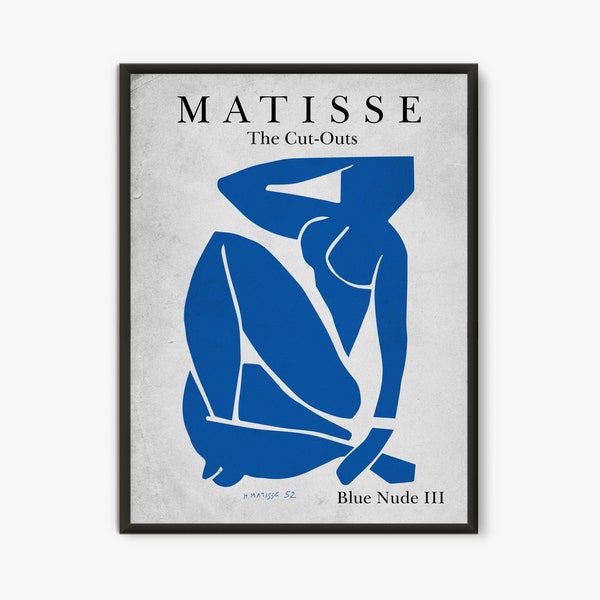 Matisse Blue Nude, Matisse Art Poster, Henri Matisse Nu Blue Poster, Matisse Art Print,