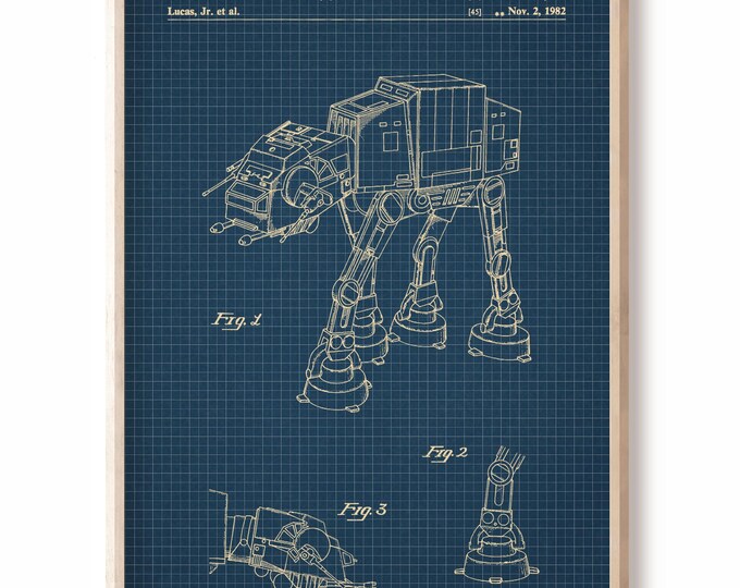 AT-AT walker,Blueprint,Patent Star Wars, patent Poster, at-at Print,Star Wars Print,Movie Art,Star Wars P97