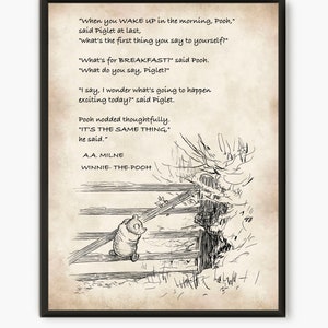 Classic pooh bear quote, Winnie the pooh illustration, pooh and piglet nursery decor