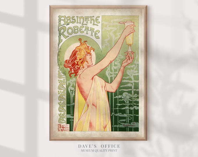 Absinthe Robette Art Nouveau Poster: Vintage Liqueur Advert Print