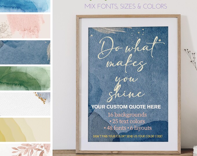Featured listing image: Custom Quote Print-Personalised Quote Print-Custom Wall Art Quote Typography Print, Custom Text Poster-Custom Quote Sign Art Print Poster