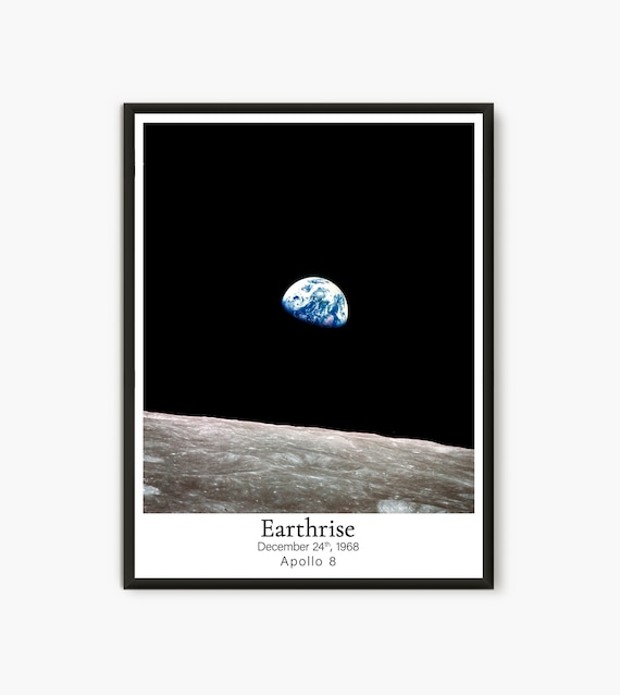 Earthrise photo: vintage NASA Apollo print
