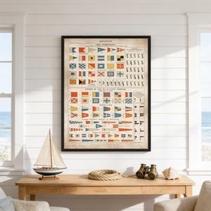 Nautical Flag Art Prints: Vintage Sailing Designs - Coastal Wall Decor