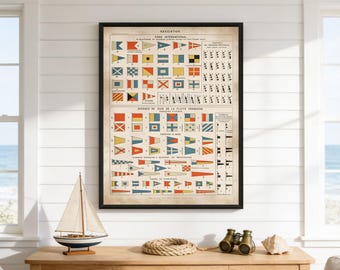 Nautical Flag Art Prints: Vintage Sailing Designs - Coastal Wall Decor
