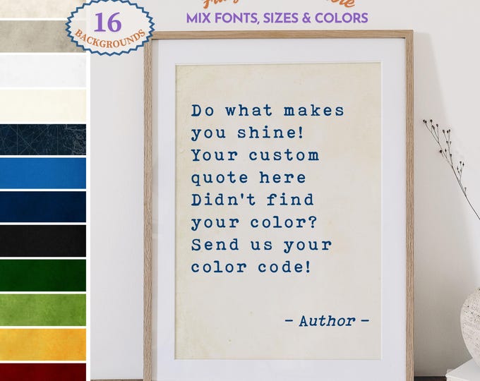 Custom Quote Print -Personalized typewriter Quote- vintage typewrite motivational poster
