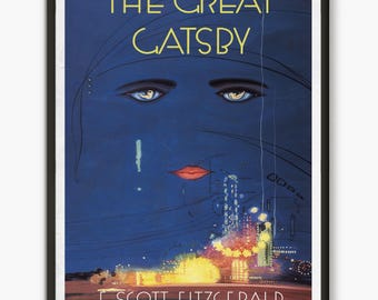 Gatsby Art Deco Print, Vintage Book Lover Gift