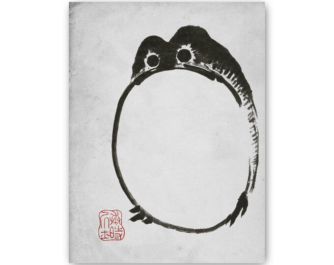 Japanese Frog Prints, Japanese Frog, Japanese Prints, Vintage Art, Matsumoto Hoji Wall Decor, Wabi Sabi, Modern Art, Animal Print