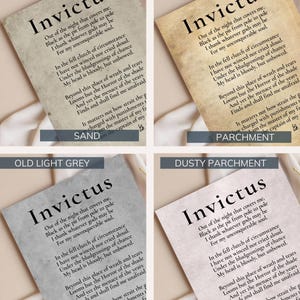 four different printed pages of text, each with a different color and style. The text appears to be from a book or document, and the color variations are primarily black, grey, and white.
