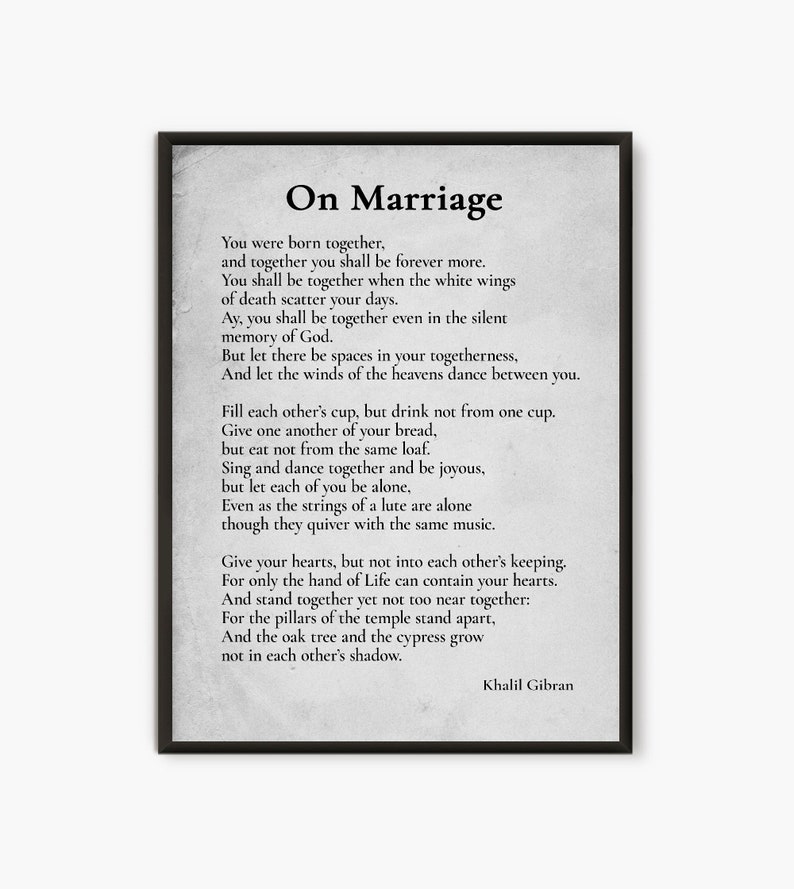 Sur le mariage Kahlil Gibran Quote citations inspirantes