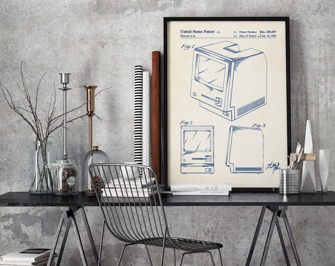 Macintosh patent,print,First Macintosh Computer Poster, Apple Computer Patent, Computer Art, Apple Poster, Technology Art #P375