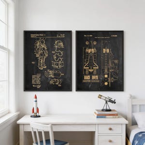 NASA Space Shuttle Patent Print Set: Boys Room Decor