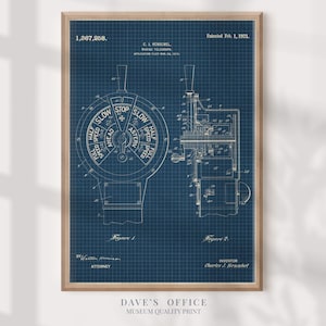 Marine Telegraph Patent - Industrial Nautical Art - Navy Engineering Decor