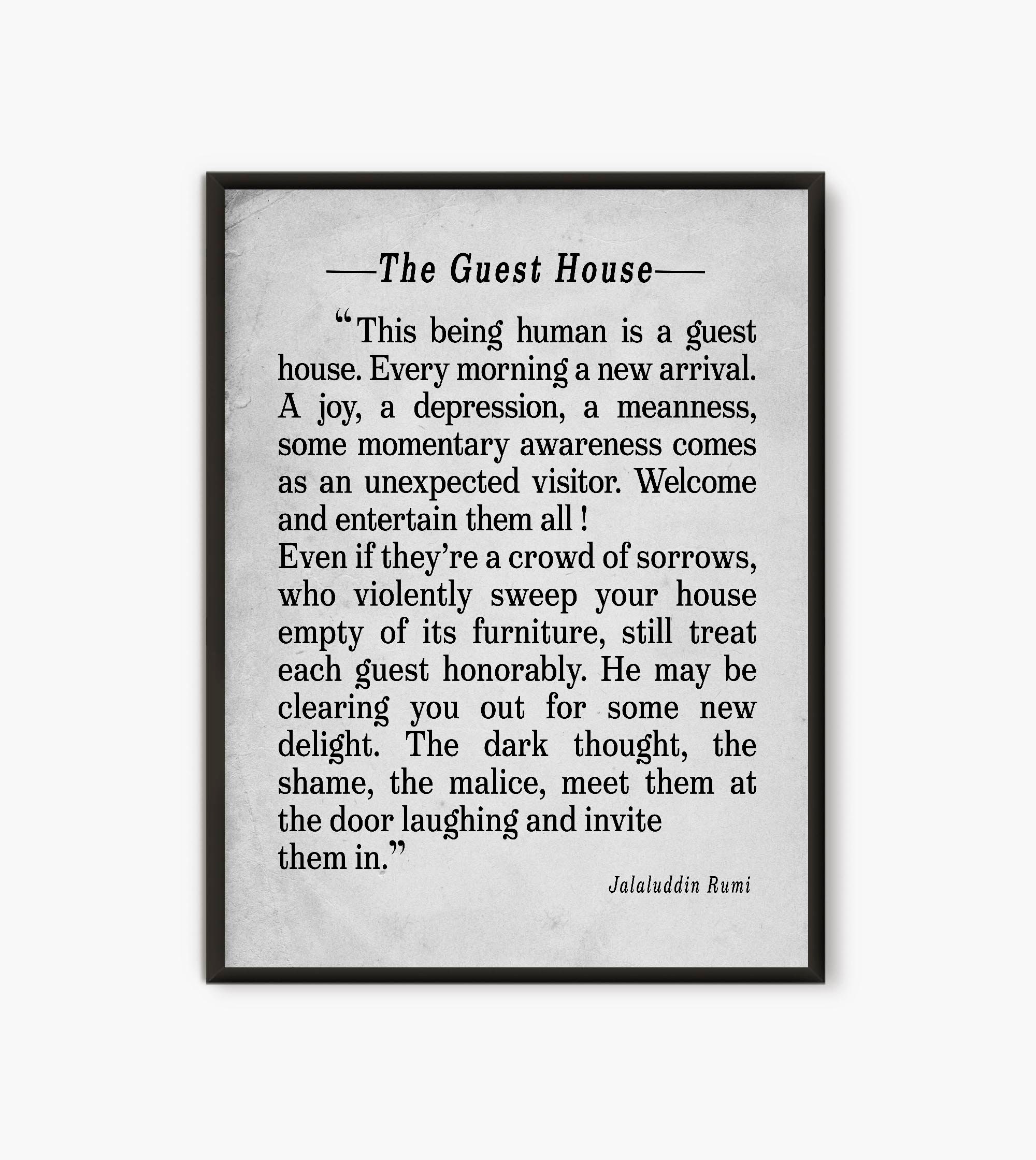 The Guest House Poem Rumi Quote 