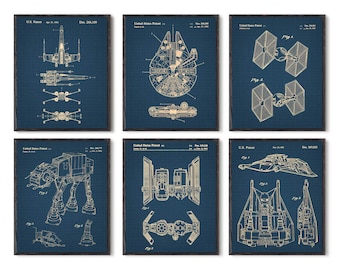 Star wars patent, star wars print, star wars gift, star wars patents, star wars wall decor, star wars fan, star wars blueprint,set of 6 P376