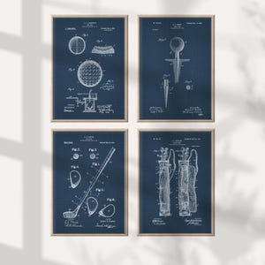 Golf Patent Art Print Set: Golfer Gift, Sport Wall Decor