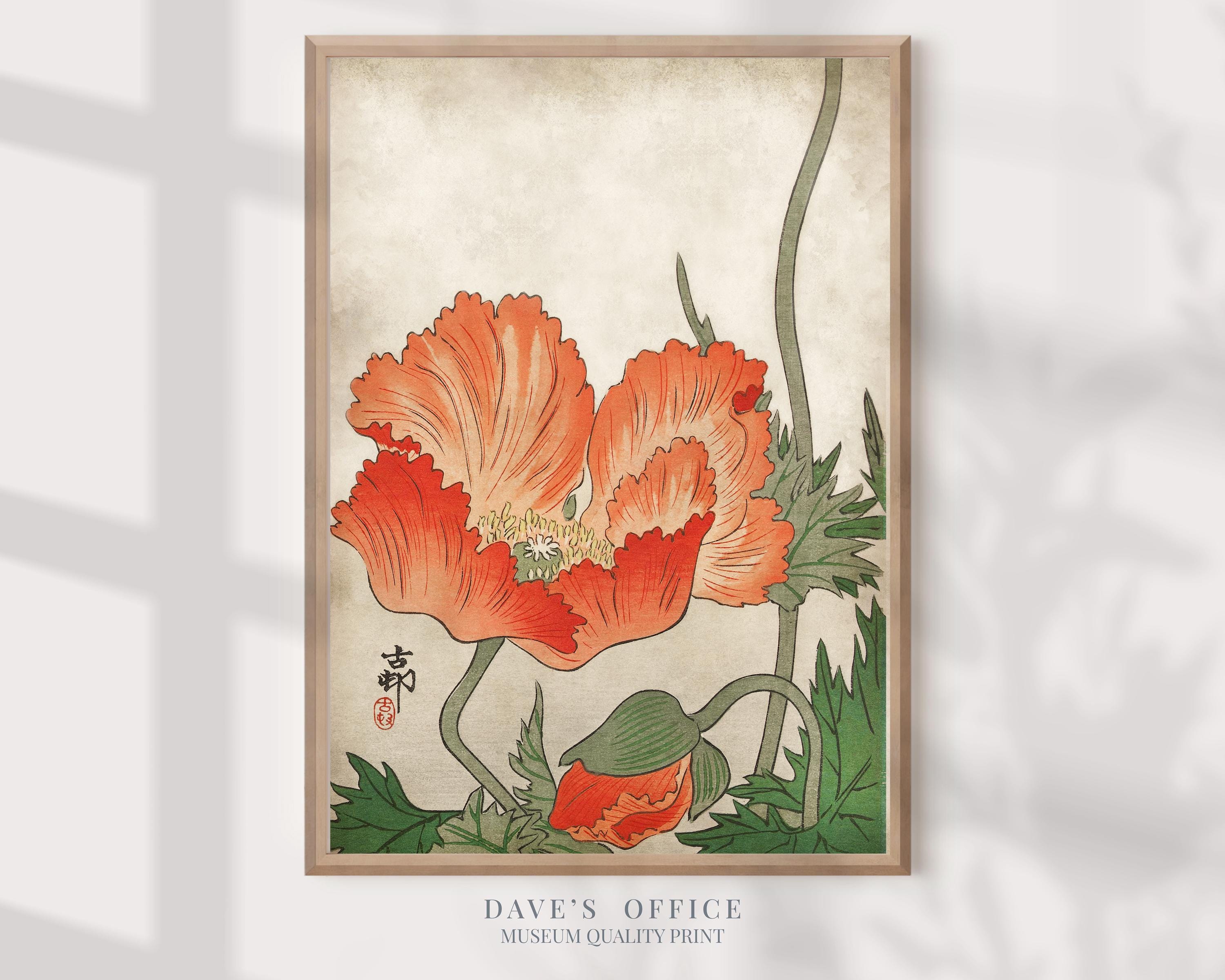 Orange Poppy Print Ukiyo-e: Japanese Botanical Art - Etsy