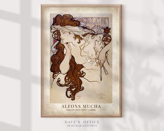 Alphonse Mucha poster, art nouveau print, Belle epoque french wall decor