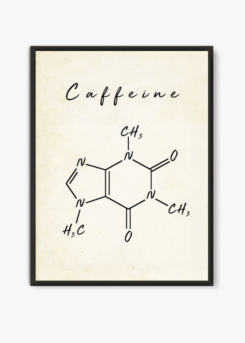 Caffeine Molecule Print Coffee Print Chemistry Poster | Etsy