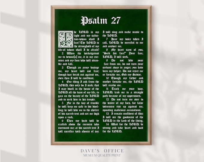 Inspirational Quote Print: Psalm 27