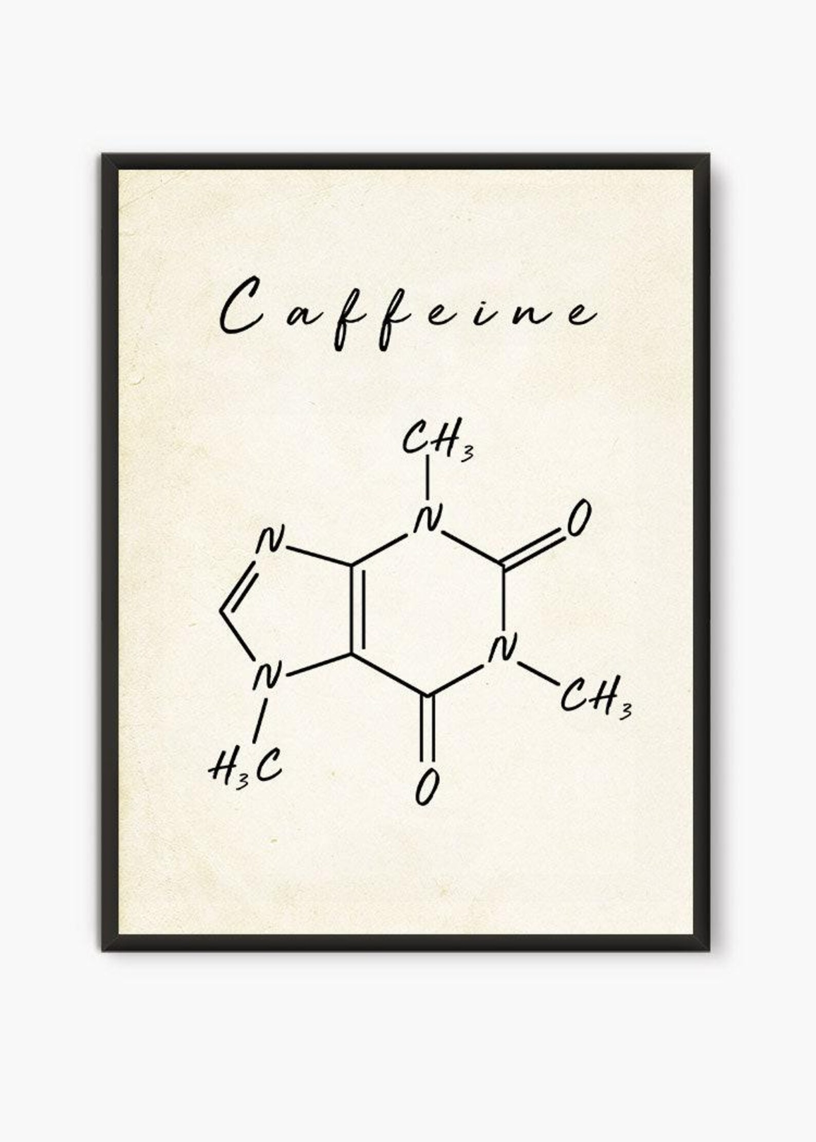 Caffeine Molecule Art Print: Chemistry Poster, Coffee Lover Gift - Etsy