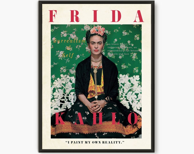 Frida Kalo exhibition poster, Frida Kahlo Portrait Print, Museum of modern art poster,  Kahlo Exhibition Mexican Art