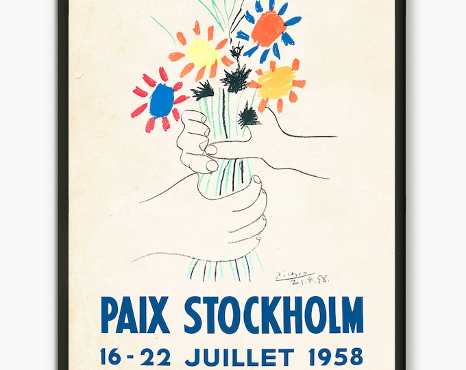 Picasso Poster 1958, Museum Poster, Picasso art, Picasso Wall art print