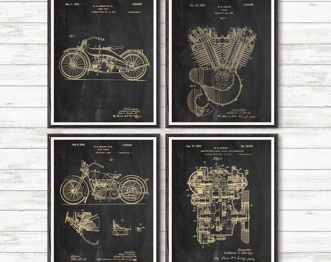 1920 Motorcycle Patent Print: Vintage Motor Wall Art