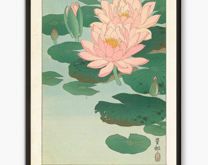 Japanese art, Flower poster, flowers wall art, flower art, prints nature, glower poster, forest decor, nature prints, old book print