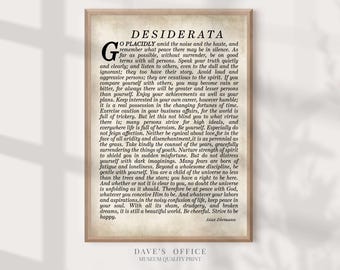 Desiderata Poem Print, Custom Quote, Graduation Gift