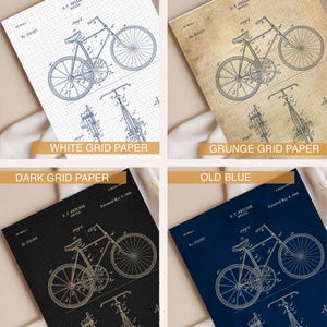 Vintage Bicycle Patent Prints Set, Restored Diagrams Wall Art (Set of Six) image 4