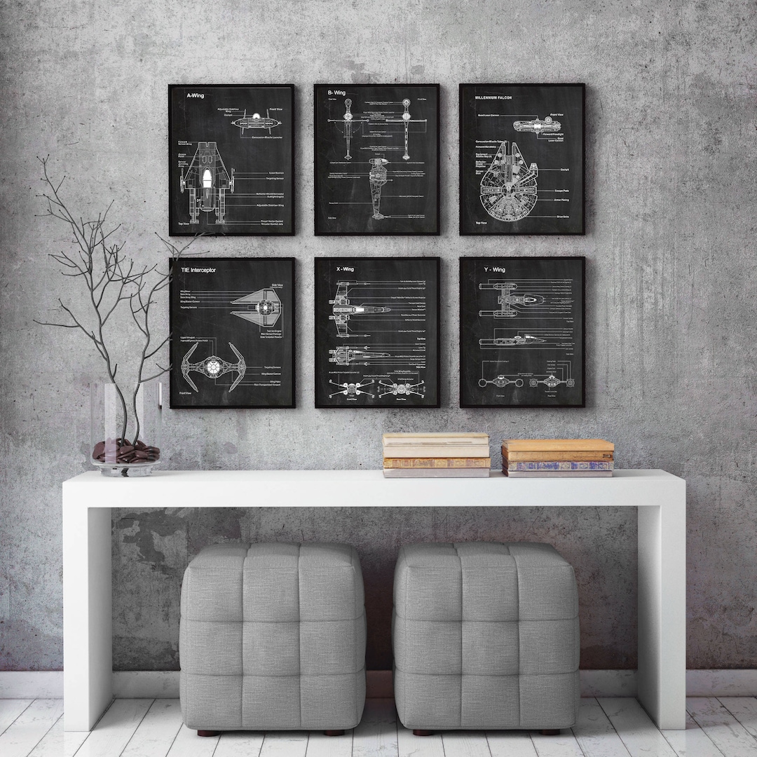 Star Wars Patent Art Print Set: Millennium Falcon, X-wing, Y-wing - Etsy