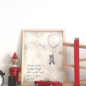 Winnie the Pooh Quote Print, Classic Wall Decor for a Children's Room, Nursery poster
