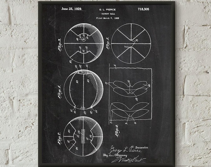 Basketball Patent Print, Basketball Ball Poster, Sports Prints,Sport Posters,Sports Blueprint, Wall Art, Basketball Poster #P299