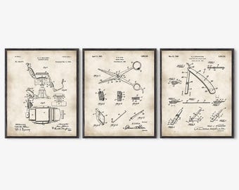 Vintage Barber Patent Print: Barber Shop Decor, Wall Art