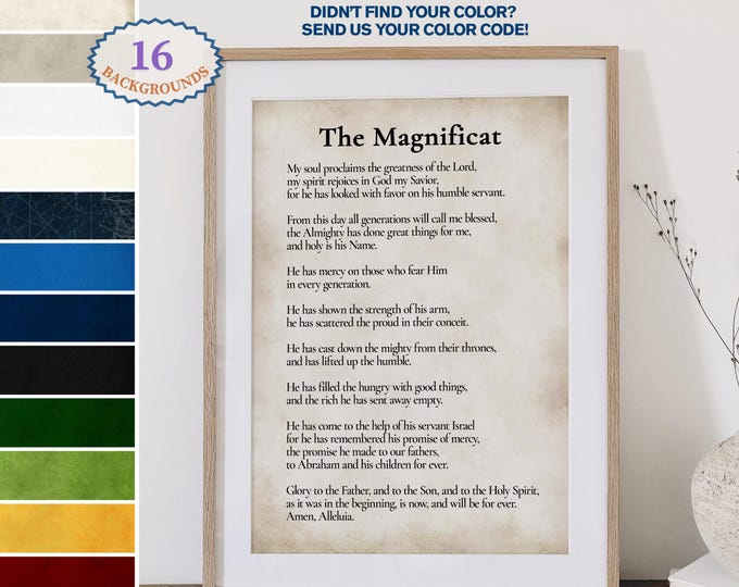 The Magnificat, Custom quote print, Song of Mary, Canticle of Mary, Home decor