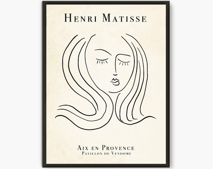 Henri Matisse exhibition poster, Henri Matisse sketch, Matisse Museum art print