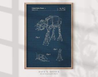 AT-AT Walker Blueprint: Star Wars Patent Art Print