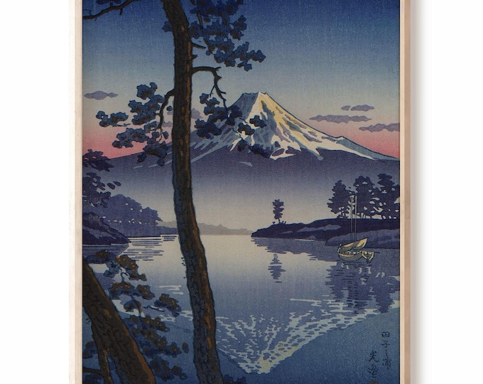 Fuji From Tago Bay Tsuchiya Koitsu Print Edo Period ukiyo-e Japanese wall art, Fuji mountain japanese print woodblock print