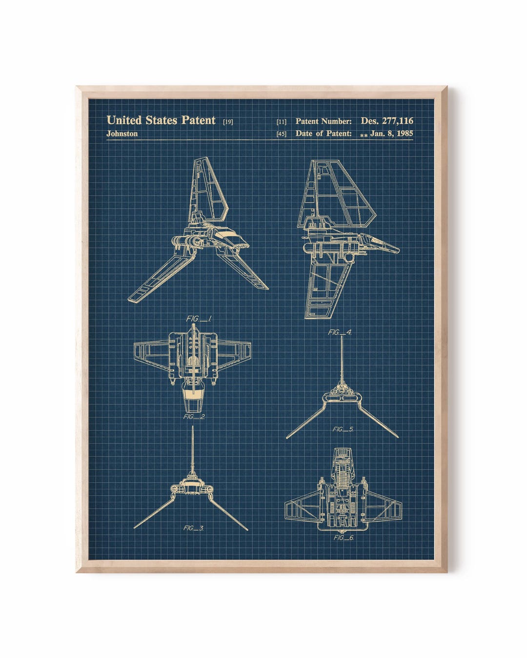 Millennium Falcon Patent Art Print: Star Wars Blueprint Poster - Etsy