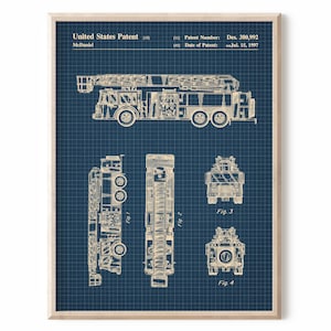 Poster "PATENT FIREFIGHTER", idrante, casco da pompiere, ascia da pompiere, regalo da pompiere, decorazione da parete per pompieri