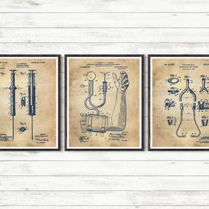 Doctor Patents Set of 3 Prints, Doctor Prints,Doctor Posters, Medical Poster,Doctor Blueprints, Doctor Wall Art, Doctor Prints #P255