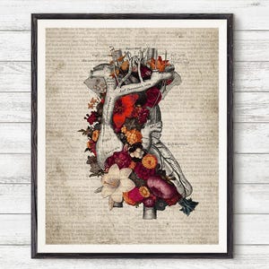 Anatomy flower art, Heart Flower print, Human anatomy prints, Flower anatomy print, Anatomy prints, Heart anatomy art, anatomy poster