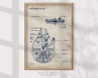 Poster del brevetto del Millennium Falcon: Star Wars Blueprint