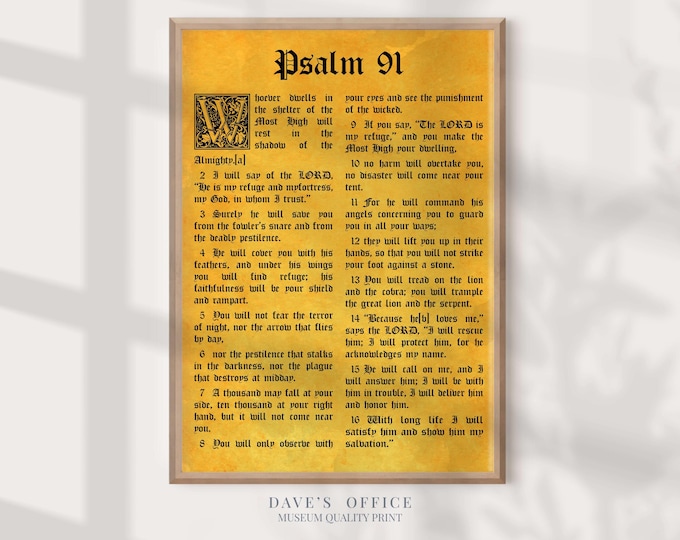 Psalm 91,Custom quote print