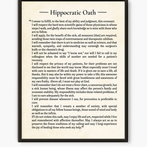 The hippocratic oath, medical gift Ivory